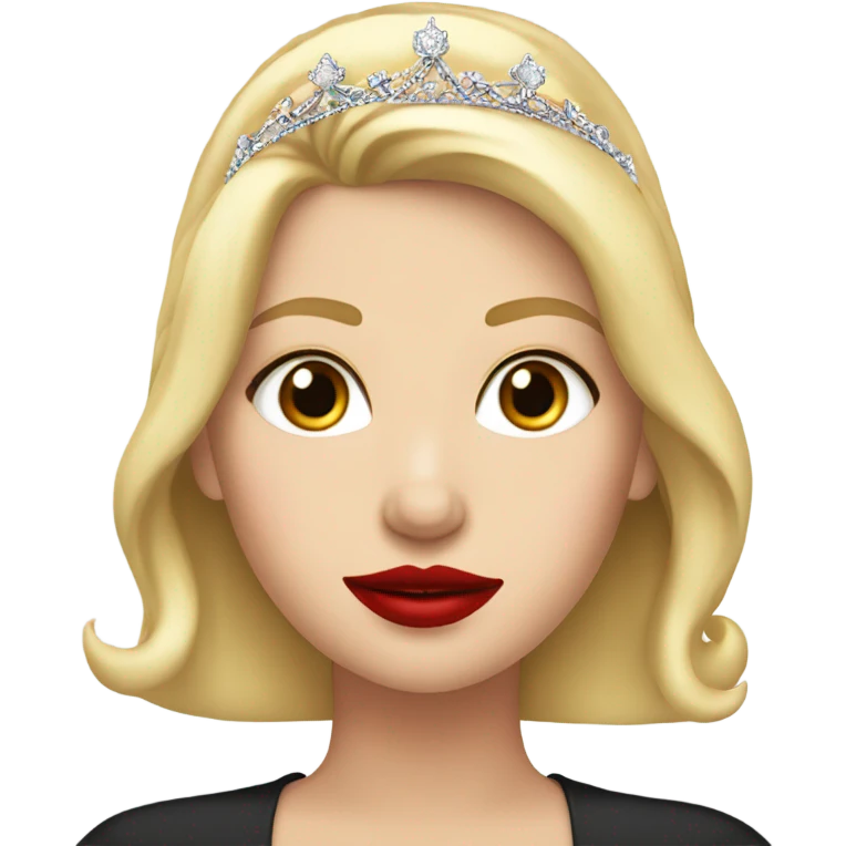Small Tiara on a blonde white girl with red lipstick  emoji