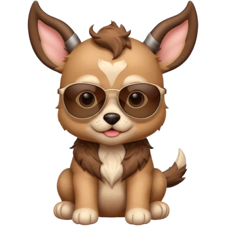 baby puppy with horns and sunglasses emoji