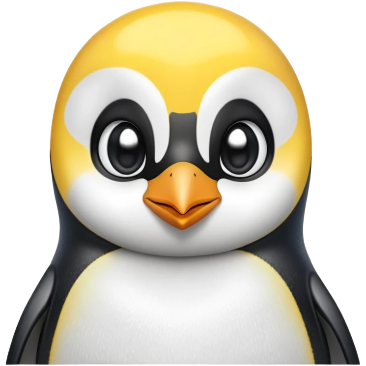cinematic-cute-emperor-penguin-portrait-emoji,-head-tilted-playfully-and-inquisitively,-with-glossy,-pristine-plumage,-sparkling-eyes-filled-with-curiosity,-simplified-yet-irresistibly-adorable-features, black, large black eyes face emoji