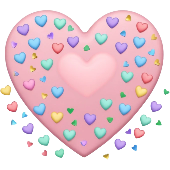 pastel heart with gentle heart confetti emoji