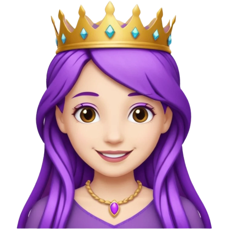 Princesses with Purple Hair with Long Purple Braid emoji