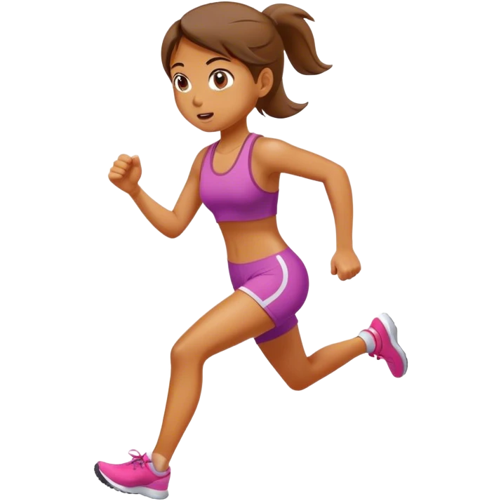 Girl jogging, and sweaty emoji