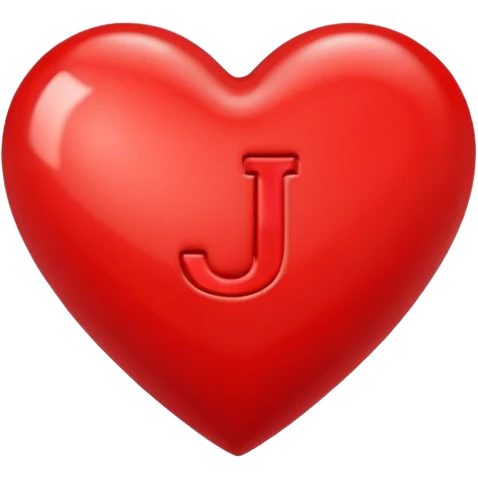  Red J initial in read heart emoji