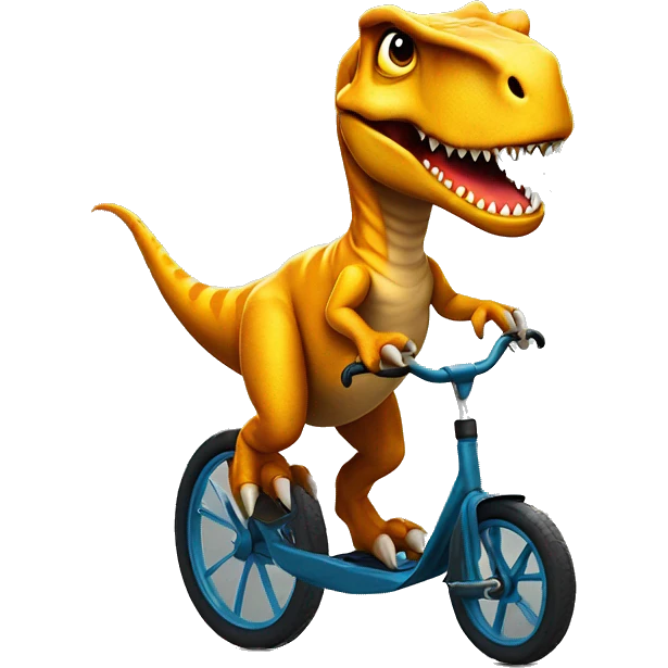 T rex riding a tricycle  emoji