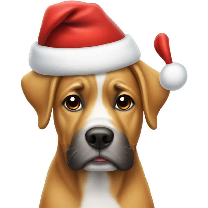 dog wearing santa hat emoji