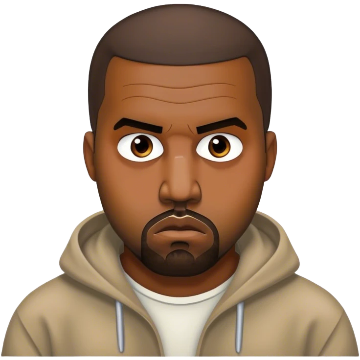Kanye west looking mad a at a Jewish Israeli person  emoji