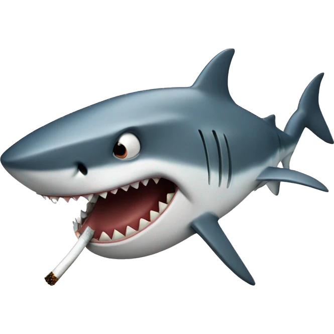 Shark smoking emoji