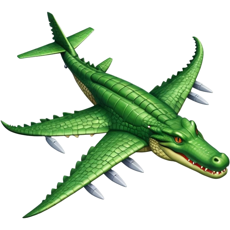 A crocodile with a body airplane emoji