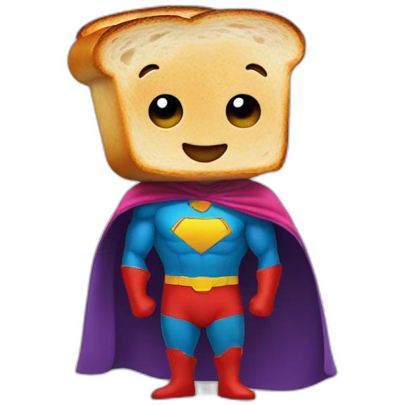toast wearing a superhero cape emoji