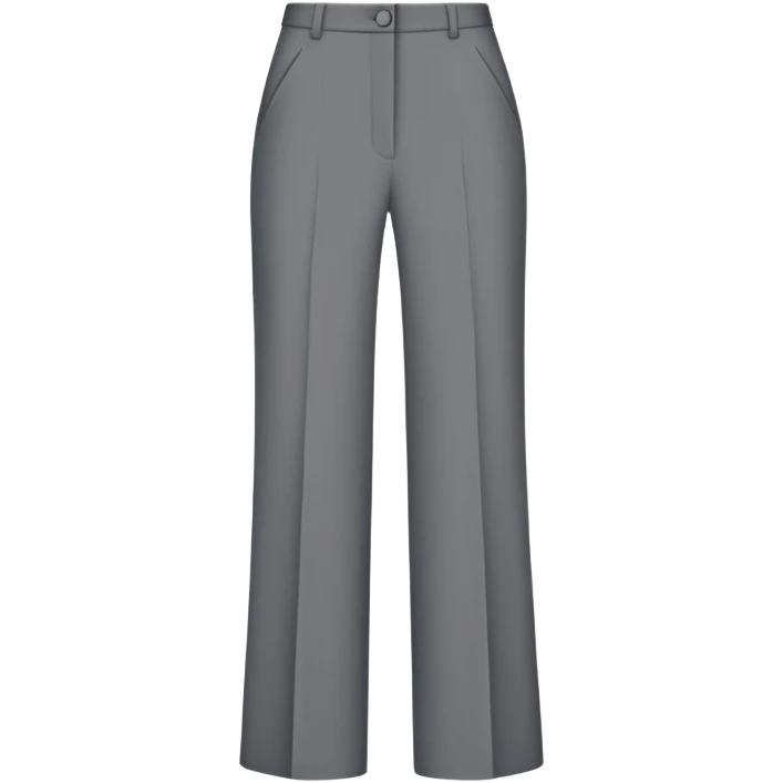 gray wide leg tailored women's dress pants, high waisted, formal trousers, only the garment, no model, flat lay on white background emoji