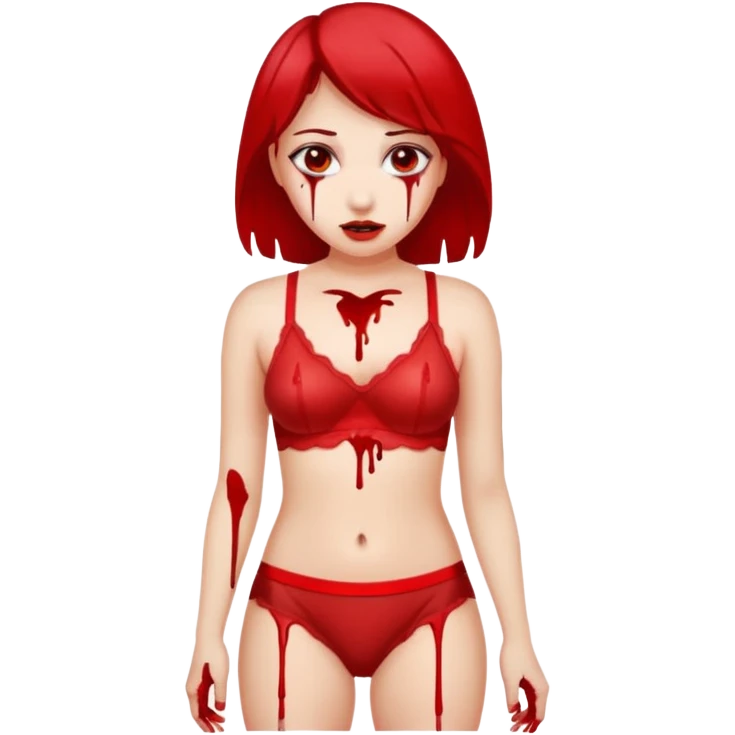 female underwear with blood dripping emoji