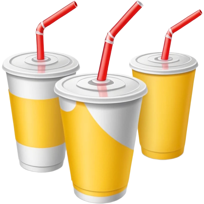 napkins, soda straws, yellow disposable cup emoji