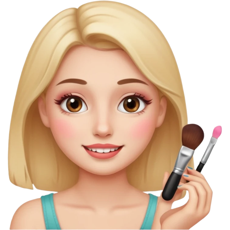 girl applying makeup emoji