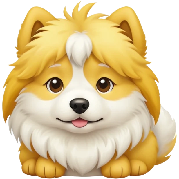 Yellow and white dog emoji