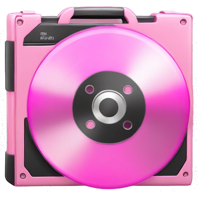 Realistic pink CD case emoji