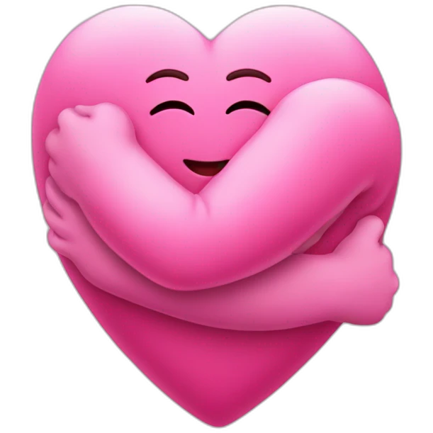 Pink heart hug  emoji