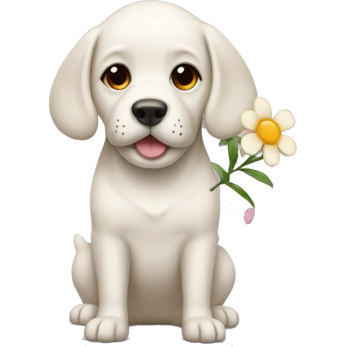 dog with flower emoji