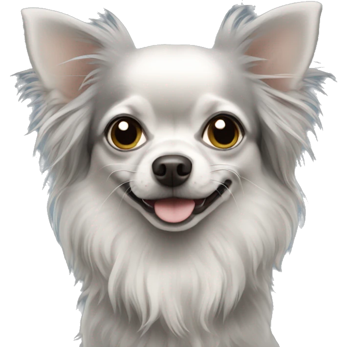 Grey longhair Chihuahua  emoji