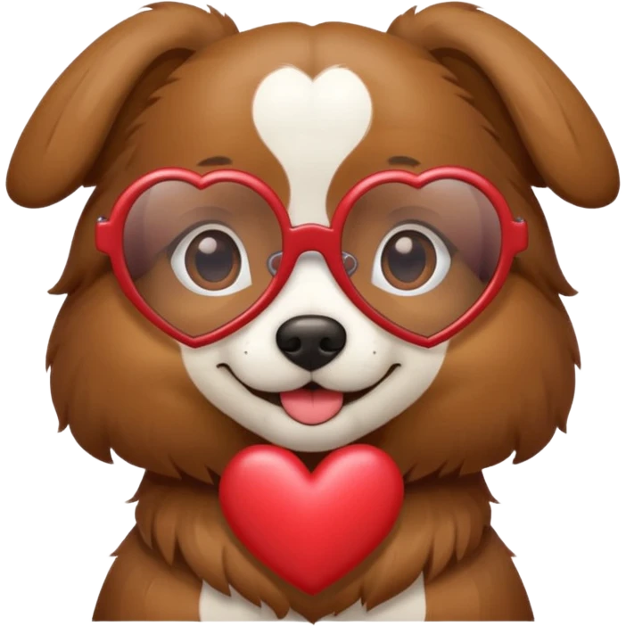 Dog wearing heart glasses emoji