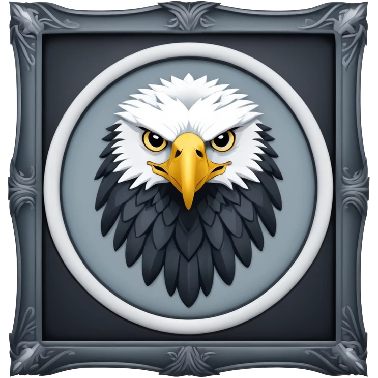 Game of thrones style eagle square portrait frame  Sigil with Stark Colors emoji