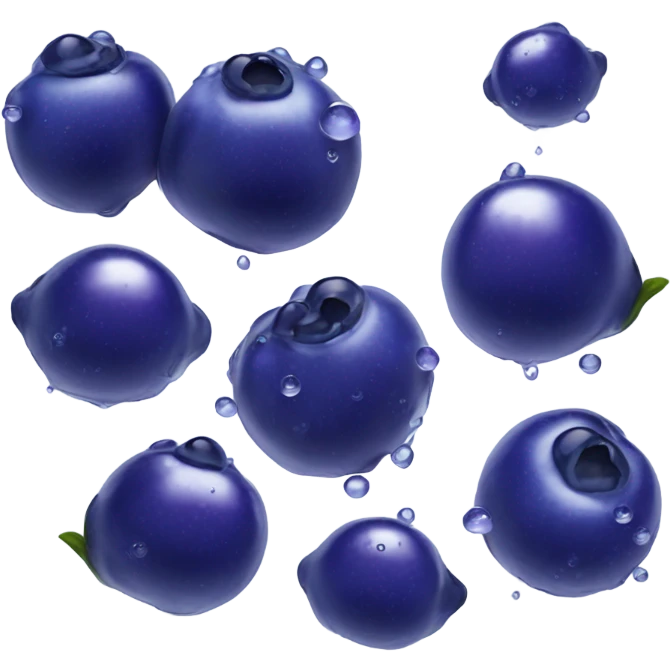 glossy blueberry, wet emoji