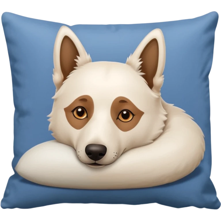 White Belgian shepherd dog with Brown eyes sleeping On a pillow emoji