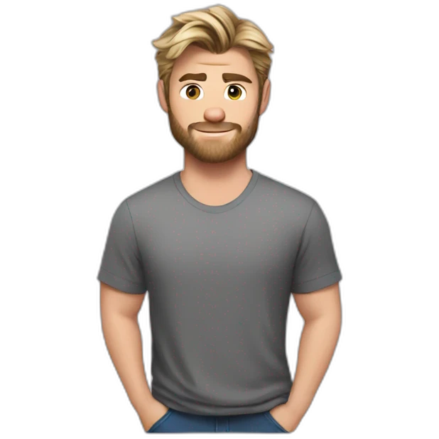 chris-hemsworth cartoon wearing shirt emoji
