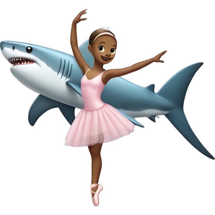 ballerina with a shark on top emoji