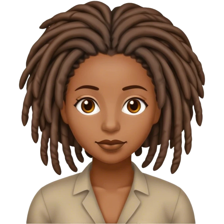 Black woman with locs working  emoji