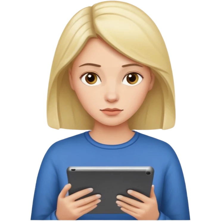 woman reading a tablet emoji