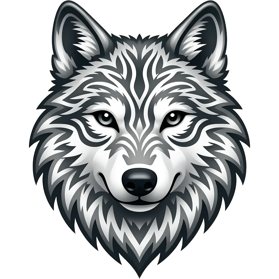 Tribal wolf tattoo emoji