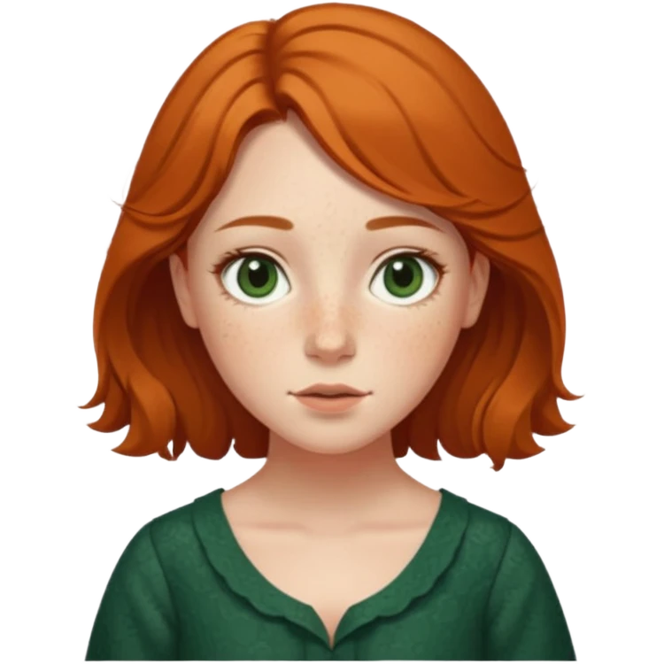Un petit sapin vert sylvestre, féminin, regard malicieux, tâches de rousseurs délicates, joues roses. Yeux de biche brillants en forme amande, yeux couleur ambre, tronc couleur acajou. Sapin en mouvement, incurvé pour un effet vivant. Style meoji. emoji