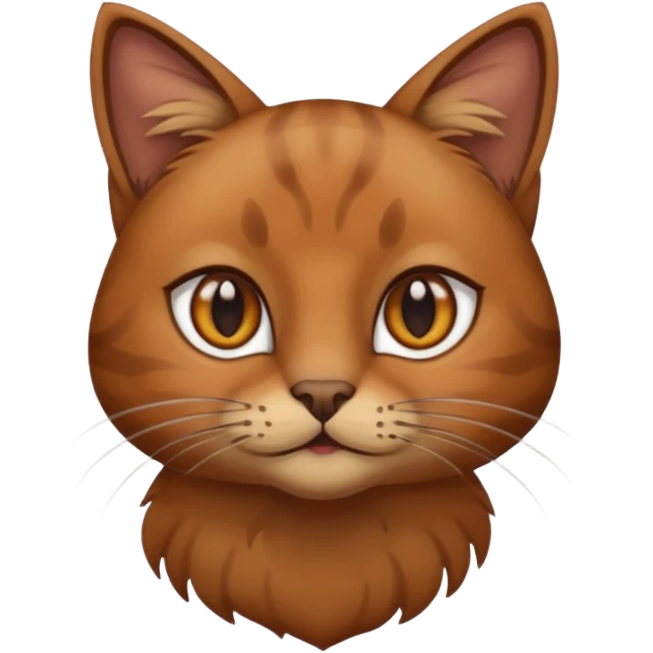 brown cat with dark brown accents and brown eyes  emoji