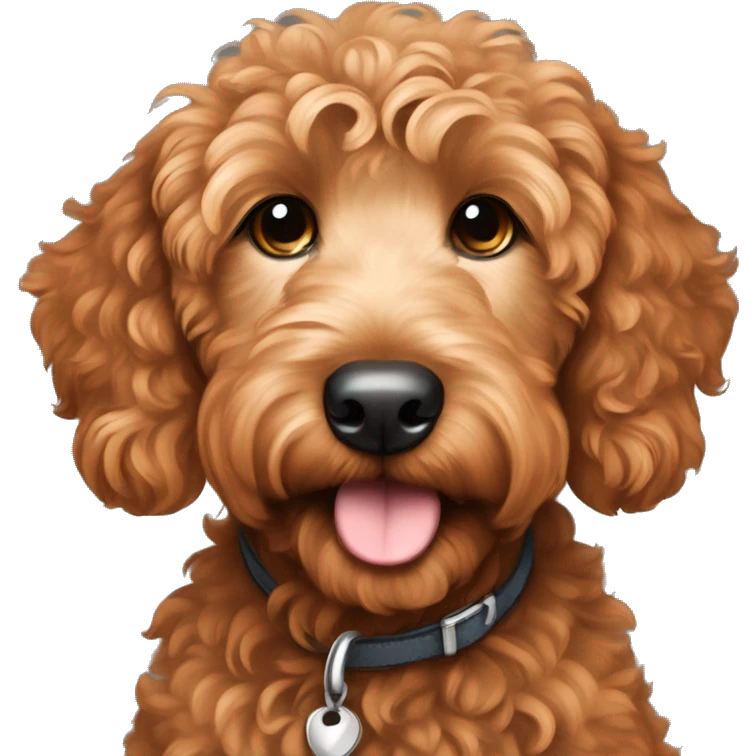 Curly Copper colored Goldendoodle pup emoji