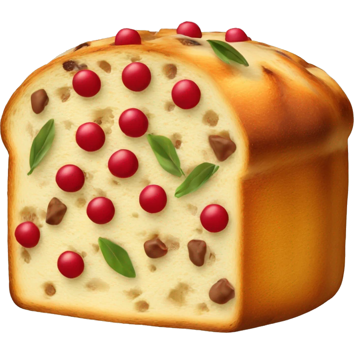 un panettone, tradicionalmente decorado con frutas confitadas y pasas. emoji