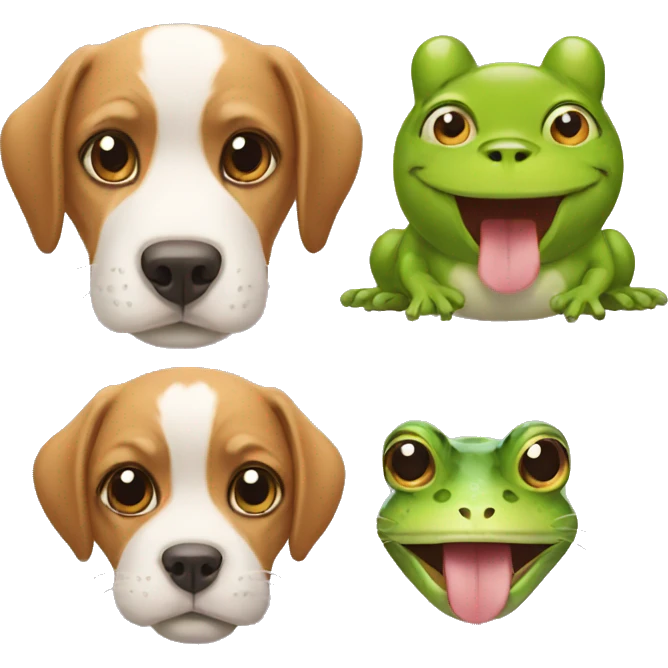 mixture of a dog, a frog, a cat emoji