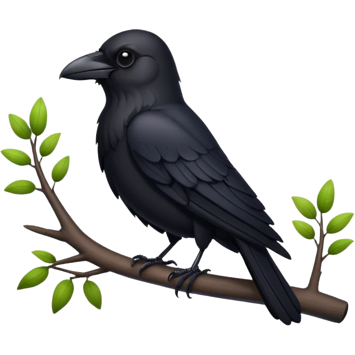 eine kleiner schwarzer rabe  emoji
