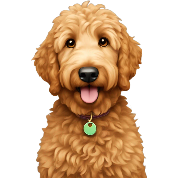 A ginger medium sized golden doodle emoji
