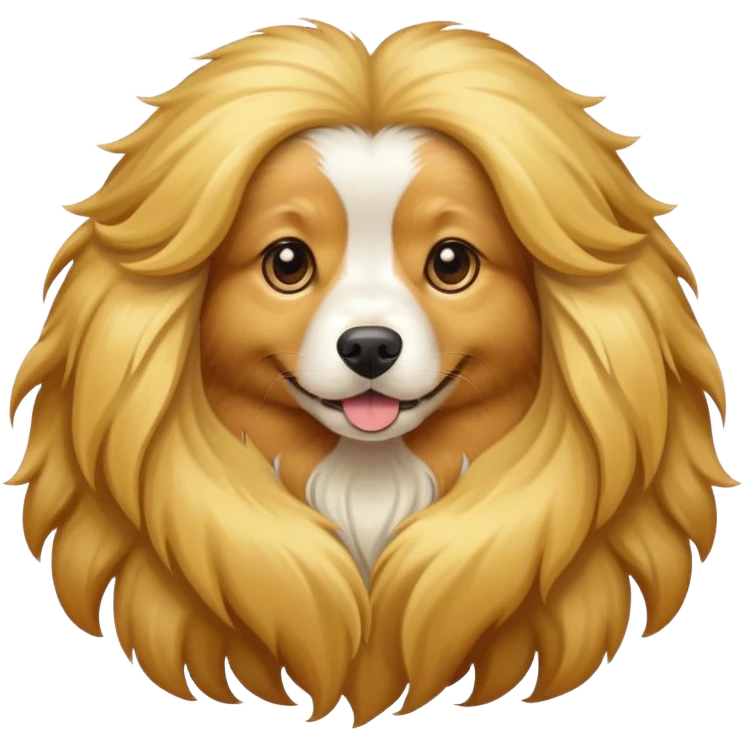 Dog with hair emoji