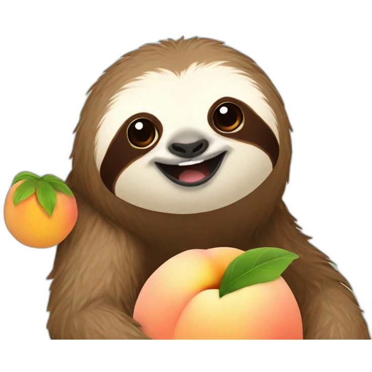 Sloth with peach emoji