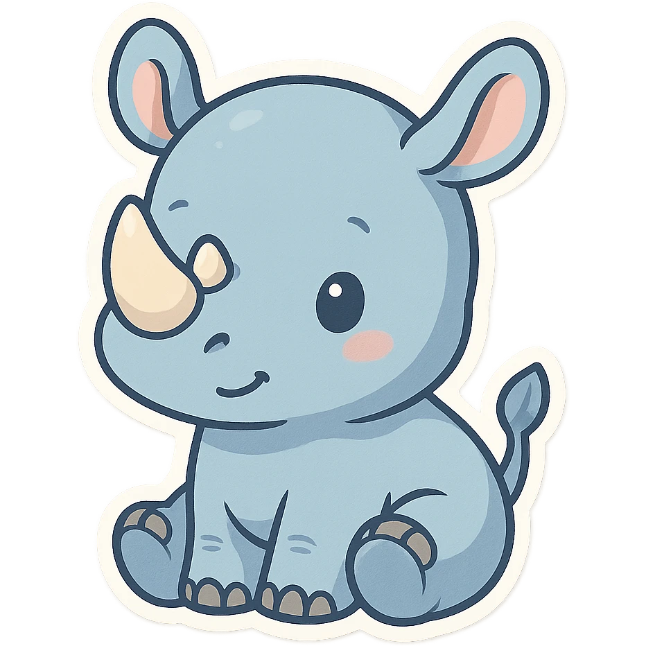 cute blue baby rhinoceros emoji