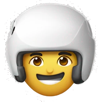 Rosto feliz com capacete de taekwondo  emoji