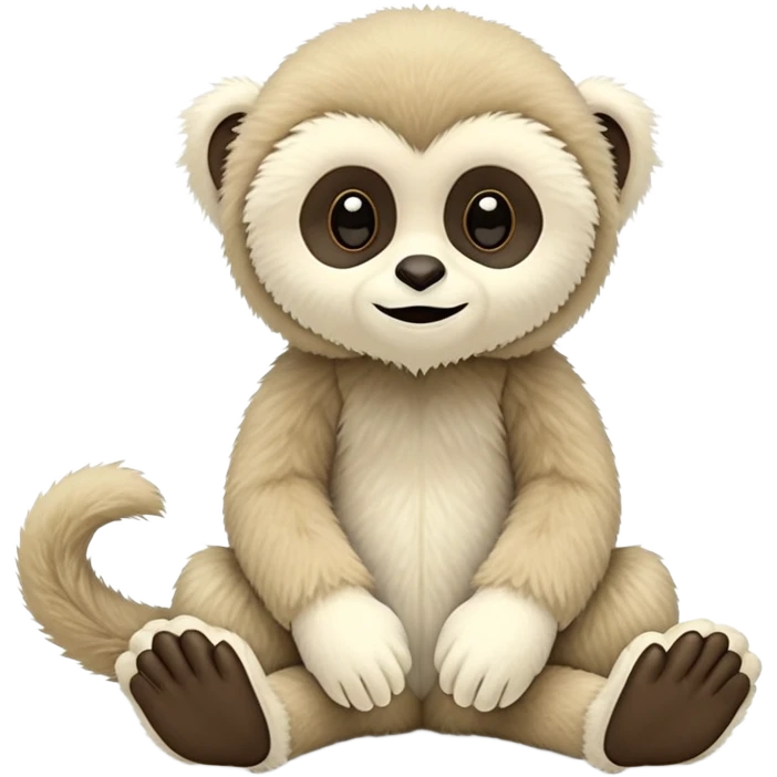 jellycat style stuffed animal: lar gibbon emoji
