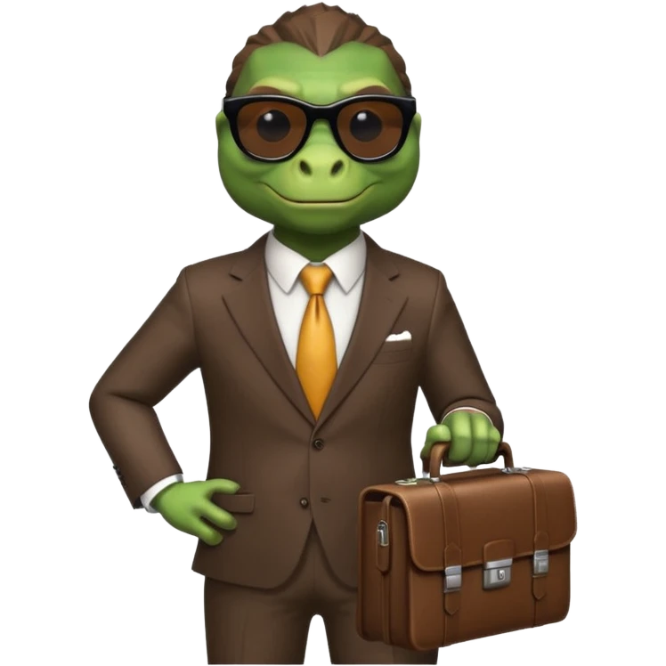 capitalist iguana banker godfather with black sunglasses emoji