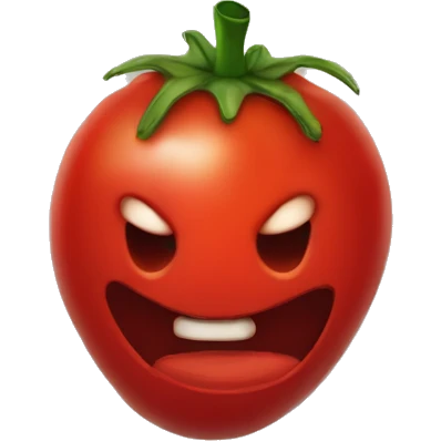 A diabolical red tomatoe emoji