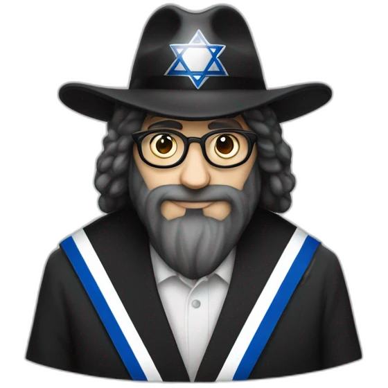 rabbin with Sidelocks holding israel flag emoji