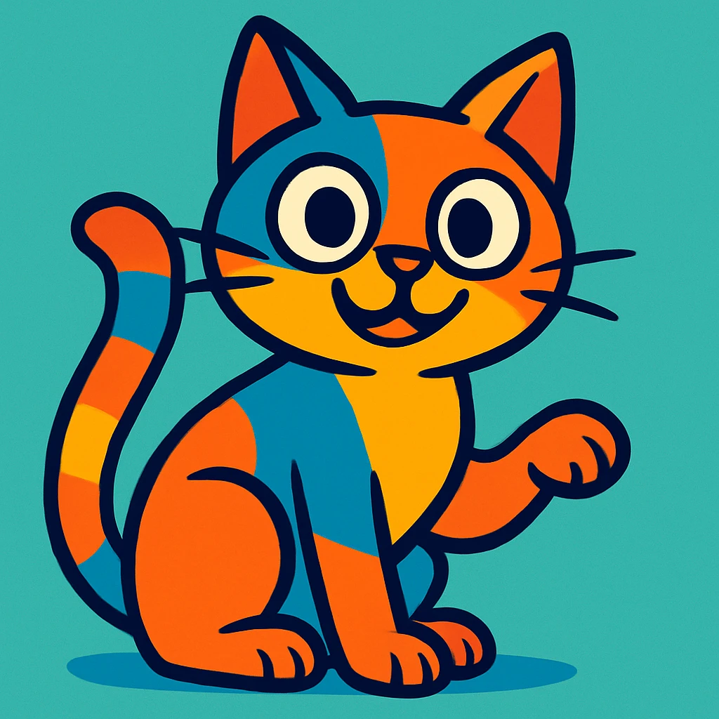 a cat, vibrant toon style illustration emoji