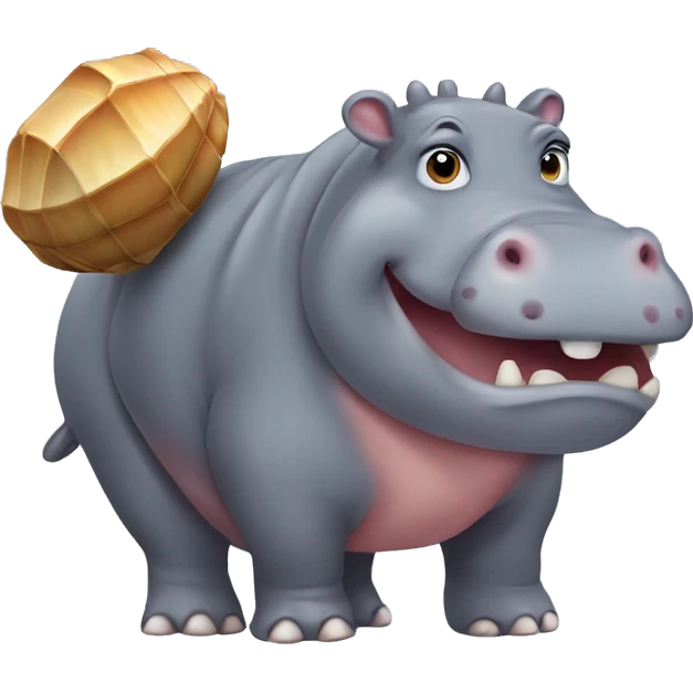 Hippo with armadillo shell emoji