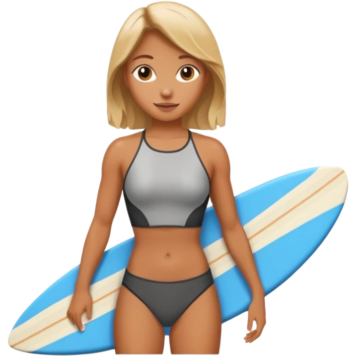 surfboard holding in hand women emoji