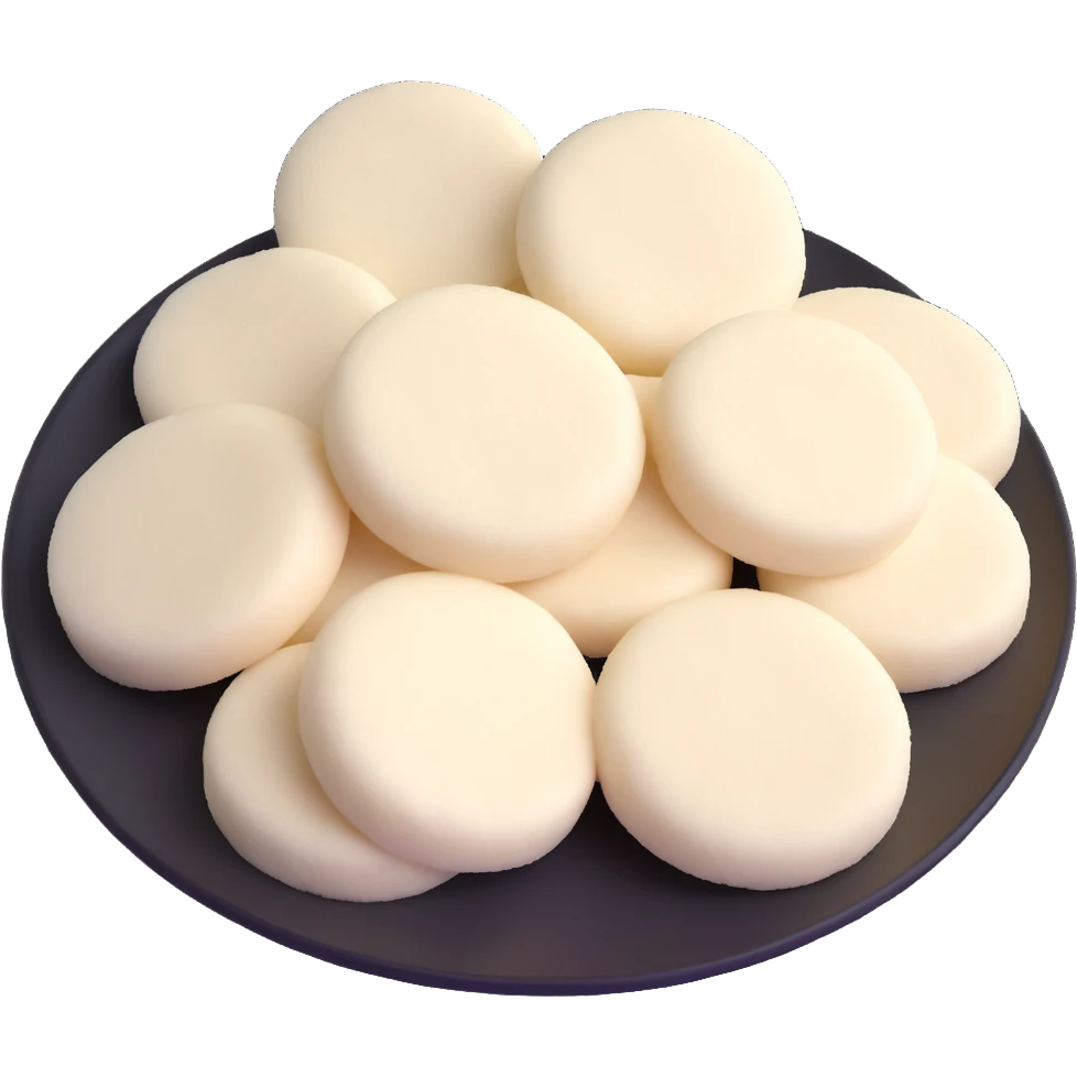 fluffy white idli South Indian rice cake emoji